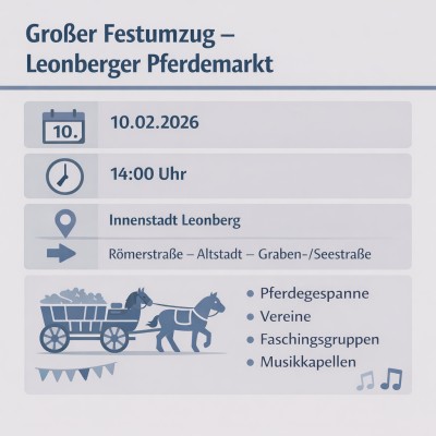 Großer Festumzug bildet Abschluss des Leonberger Pferdemarkts